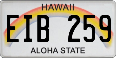 HI license plate EIB259