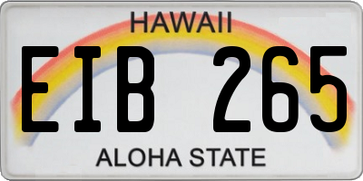 HI license plate EIB265