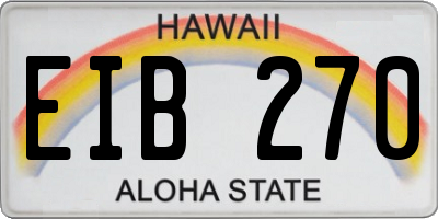 HI license plate EIB270