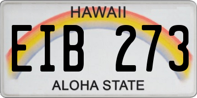 HI license plate EIB273