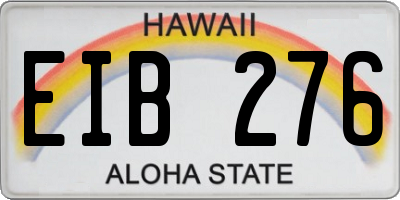 HI license plate EIB276