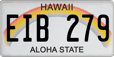 HI license plate EIB279