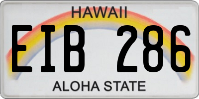 HI license plate EIB286