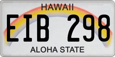 HI license plate EIB298