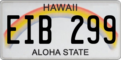 HI license plate EIB299
