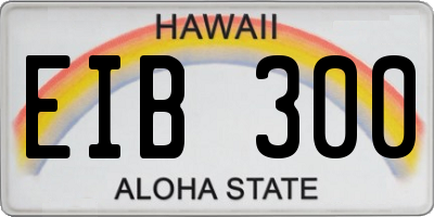 HI license plate EIB300