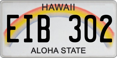 HI license plate EIB302