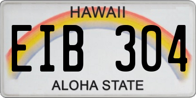 HI license plate EIB304