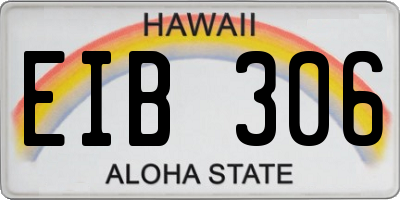 HI license plate EIB306