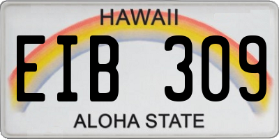 HI license plate EIB309