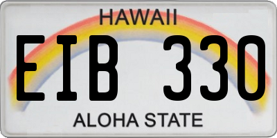 HI license plate EIB330