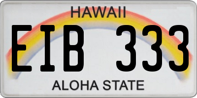 HI license plate EIB333