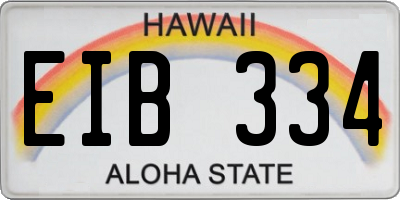 HI license plate EIB334
