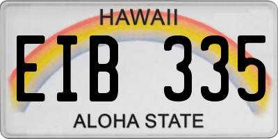 HI license plate EIB335