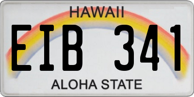 HI license plate EIB341