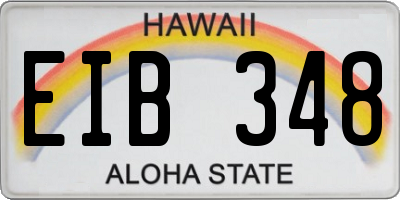 HI license plate EIB348