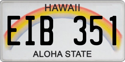 HI license plate EIB351
