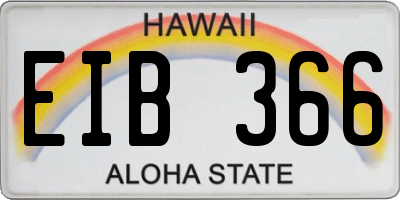 HI license plate EIB366