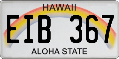 HI license plate EIB367