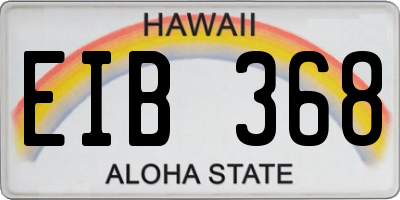 HI license plate EIB368