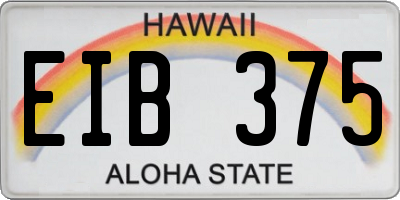 HI license plate EIB375