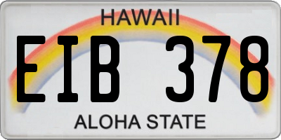 HI license plate EIB378