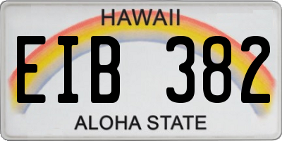 HI license plate EIB382