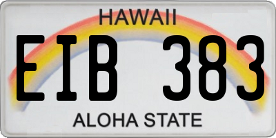 HI license plate EIB383