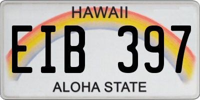 HI license plate EIB397