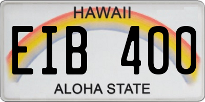 HI license plate EIB400