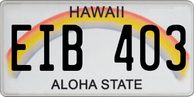 HI license plate EIB403
