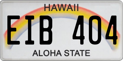 HI license plate EIB404