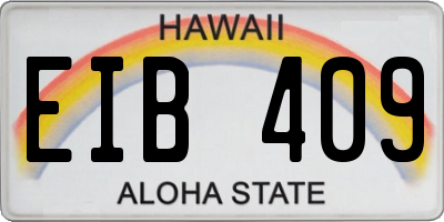 HI license plate EIB409