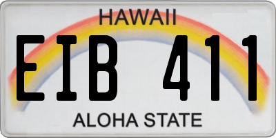 HI license plate EIB411
