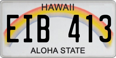 HI license plate EIB413