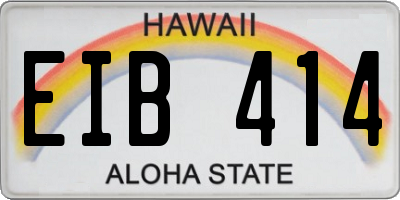 HI license plate EIB414
