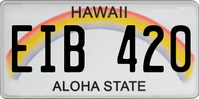 HI license plate EIB420