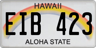 HI license plate EIB423