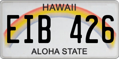 HI license plate EIB426