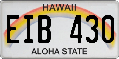 HI license plate EIB430