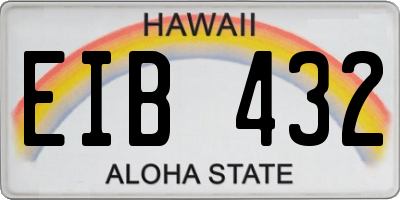 HI license plate EIB432