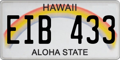 HI license plate EIB433