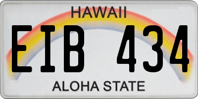 HI license plate EIB434