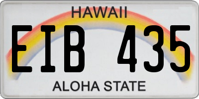 HI license plate EIB435