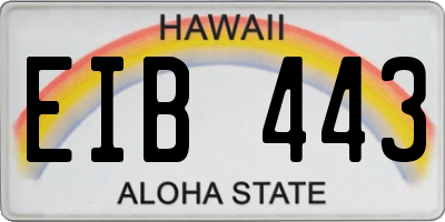 HI license plate EIB443