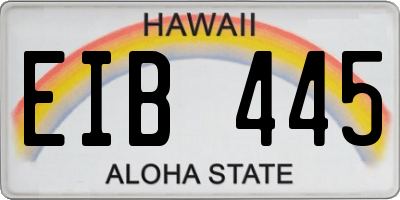 HI license plate EIB445
