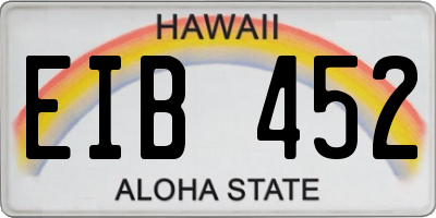 HI license plate EIB452