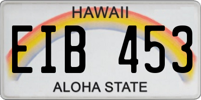 HI license plate EIB453