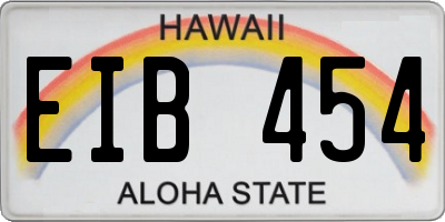 HI license plate EIB454
