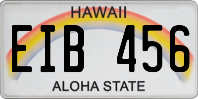HI license plate EIB456